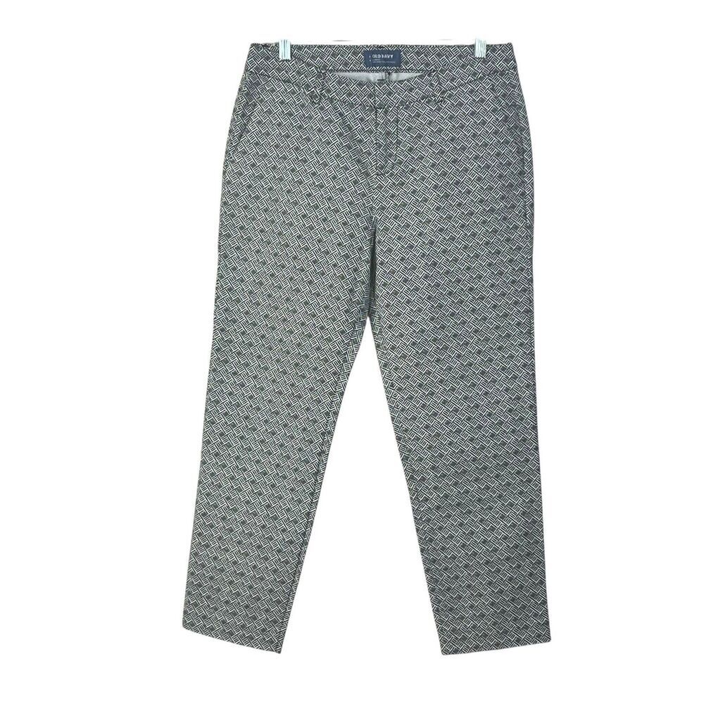 Old Navy Harper Geometric Print‎ Mid Rise Ankle Pants Women Size 4 Regular